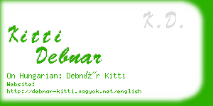 kitti debnar business card